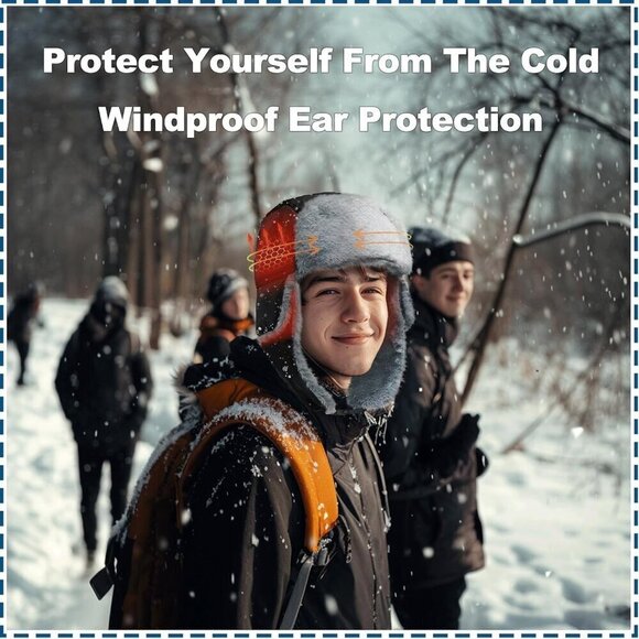 Heated Trapper Hat Faux Fur Rechargeable Battery for Unisex - Picture 7 of 8